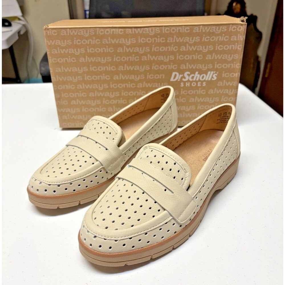 Dr. Scholl's Nice Day Breezy Women's Slip On Penny Loafers 7M Off White New